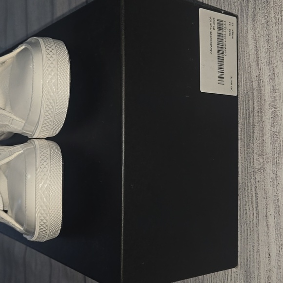 Darc Sport Canvas Suede High Top Sneakers Off White Size Women 6.5 / Men 5.5 NWT - Picture 11 of 13